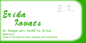 erika kovats business card